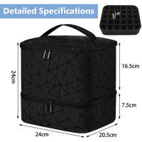 Esaltes Bolsa de Uñas, Organizador Pintauñas de Almacenaje Portátil de Doble Capa, Estuche Manicura Grande para Lámpara de Uñas y Accesorios, Neceser de Viaje (Rosa) - details 0