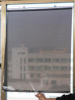 Sombra De Ventana Con Ventosa Sin Uñas Cortina De Sombra Para Ventanas Fácil Instalación Para Dormitorio Oficina Baño PVC Negro Blanco - details 6