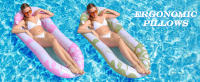 Colchoneta, Relax Tumbona de Piscina with Reposacabezas, Colchoneta Hamaca Flotante de Agua Juguetes para Tomar El Sol Cámaras de Aire PARA LA Playa, 150x78 cm - details 0