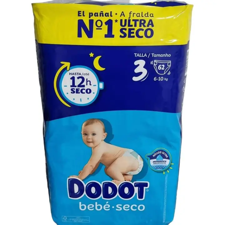 Dodot Bebé Seco Value Pack Talla 3 (62 uds) - Pañal Bebé Seco T 3 De 6 a 10 KG     【ROUA】 - 1