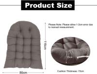 Cojín para Silla, Cojín para Silla de Ratán, Cojines para Silla Relax para Columbio de Cesta Colgante, Cojines para Asiento de Cesta para Interior, Exterior, 80x120 cm, Gris - details 0