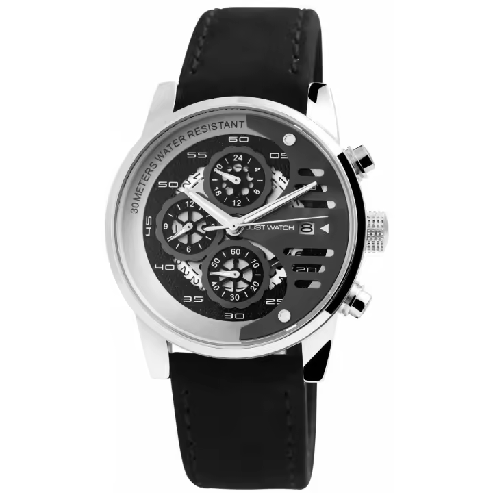 Reloj Just® Hombre com Bracelete em Pele Genuina - 1