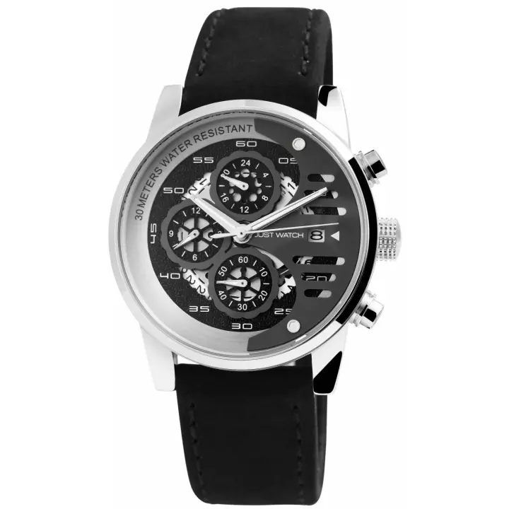 Reloj Just® Hombre com Bracelete em Pele Genuina - 1