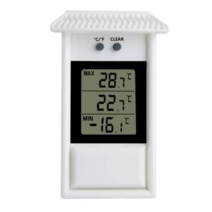 Termómetro Digital Para Jardín Impermeable Con Pantalla De Máximo Y Mínimo Para Invernadero Uso Interior Y Exterior Medidor De Temperatura Para Pared Y Habitaciones - 1
