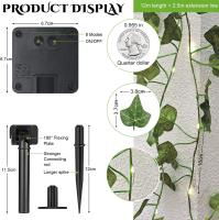 12M 120 LED Guirnalda Luces Exterior Solar, Hiedra Artificial con Luces Solares, 8 Modos Impermeable LED Solar Luz Alambre Cadena de Luces Solares Decoración - details 2
