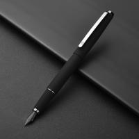 HongDian 517D Pluma Fuente De Tinta Mate Negra Con Clip De Plata Y Punta Curva EF F Para Escuela Y Oficina Suministros De Papelería Regalos - details 4