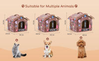 Nobleza Cama Gato Cueva Suave Nido Cueva para Perros Gatos Casa para Perro con Cojín Extraíble y Lavable,Cálido Felpa Cama Cojin Interior Invierno para Perro y Gato Medianos Pequeños - details 1