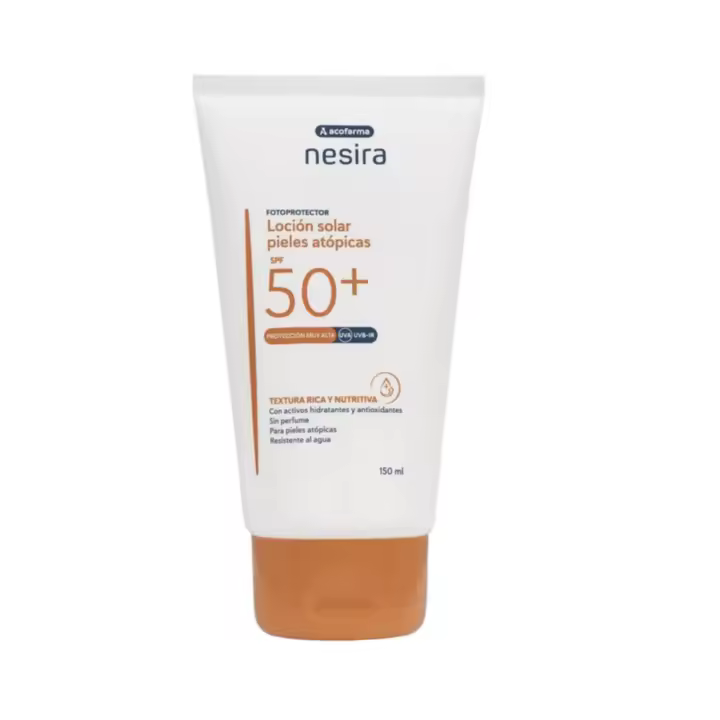 Nesira Loción Solar corporal pieles atópicas SPF50+ 150ml. ACOFARDERM - 1