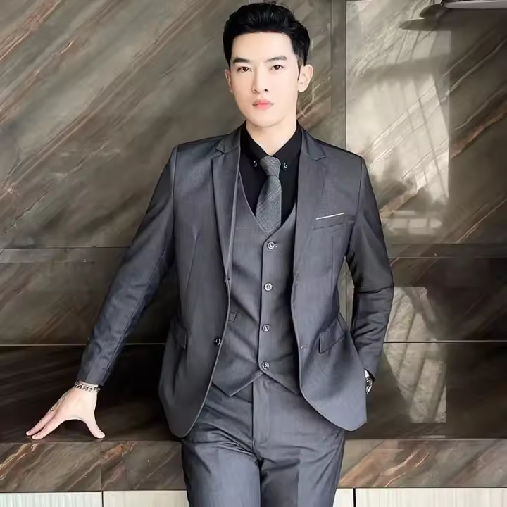 Traje De Boda Italiano Estilo Nuevo 6XL Para Hombre Conjunto De 3 Piezas (Chaleco + Chaqueta + Pantalones) Moda Negocios Formal - 1