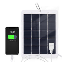Cargador Solar Portátil 3W 5V Impermeable USB Para Carga De Móviles Ventiladores LED Monitor Cámara Panel Solar Mini - details 0