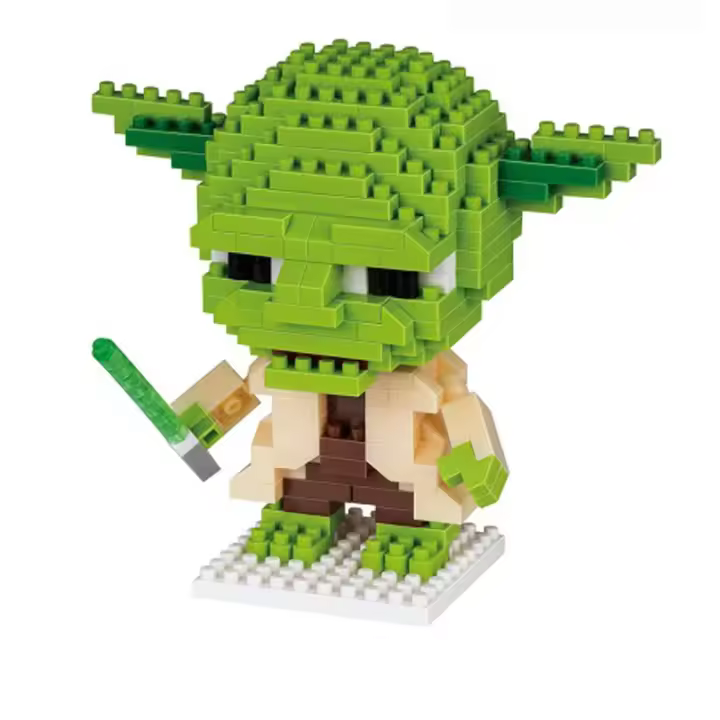 PLAYZOCO Bloques de construcción Yoda, Nanoblock Set, Juguete de construcción en Bloques, 267 Piezas, 9 cm Altura x 8 cm Ancho, Incluye Manual, Compatible con Star Wars - 1