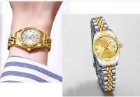 Reloj De Pulsera De Lujo Para Mujer CHENXI En Acero Inoxidable Dorado Con Dial Pequeño Y Superficie De Concha Rosa Moda De Vestir Resistente Al Agua Con Manecillas Luminosas Y Cierre De Pulsera - details 12