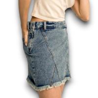Falda Denim Dua Tiffosi - Tachas y Bajo Deshilachado - details 3