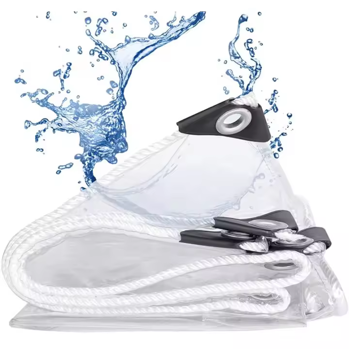 Lona Impermeable Transparente, Cubierta De Pvc A Prueba De Viento A Prueba De Lluvia A Prueba De Desgarros Con Ojales, Cubierta Protectora Para Patio Jardín Acampar Al Aire Libre 0.5mm Espeso - 1