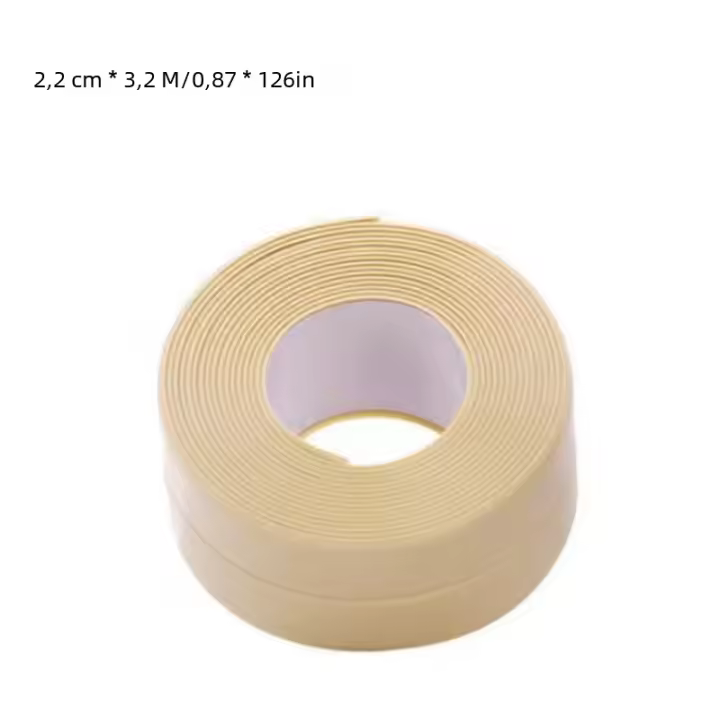Cinta de Sellado Impermeable de PVC para Baño Ducha y Cocina Autoadhesiva y Para Pared Medidas Decorativas 1m/3,2 M - 1