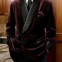 Chaqueta De Velours Para Hombre Con Botones Mandarín Y Cuello De Palla Larga Casual Negocios Chaqueta Moda Con Cierre Simple - details 2