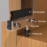 Juego De Bisagras De Puerta De Vidrio En Acero Inoxidable Resistente Al Rusticidad Para Perilla De Rotación En Esquina - details 0