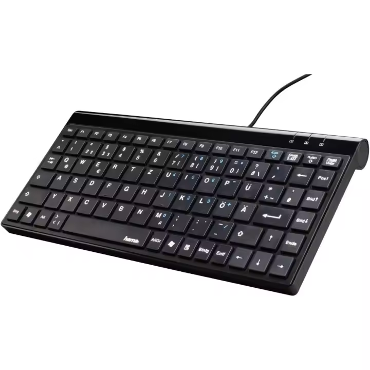 Hama | Teclado Mini con Cable (Teclado Español, con ajuste de inclinación, Enchufe USB Tipo A, 88 Teclas, Teclas Planas), - 1