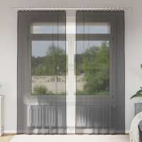 vidaXL Cortinas de gasa con bolsillos para varillas 2 uds. en color Arena/Marrón/Rosa y más | protección solar decorativa para ventanas hogar oficina dormitorio fácil de instalar - details 5