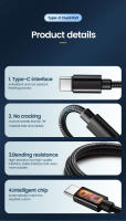 Cable De Datos Para Móvil 60W Con Luz Tipo C a Tipo C Cargador Rápido Para iPhone15 Samsung Huawei Cable De Transmisión De Datos De Alta Velocidad - details 5