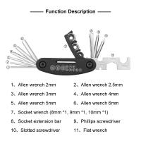 Kit De Reparación De Bicicleta X-TIGER 16 En 1 Multiherramienta Con Palas Para Neumáticos De Bicicleta Llave De Hexagonal Y Métrica Herramientas Para Ciclismo - details 1