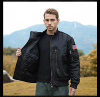 Chaqueta De Piloto MA-1 Para Hombre Estilo Militar Con Estampado De Camuflaje Chaqueta De Béisbol Gruesa De Algodón Para Otoño E Invierno Cierre De Cremallera - details 29