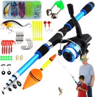 Juego de equipo de caña de Pescar para niños, caña de Pescar telescópica portátil de 5,9 pies y Carrete Combinado y Cuerda con Sedal, juego completo de accesorios de Pesca con Bolsa de Transporte para niños - details 3