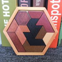 Juego De Rompecabezas Hexagonal Alien Tangram Bloque De Puzzle Clásico Para Niños Juguetes Educativos De Madera Unisex - details 9