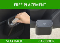 Caja De Basura Para Coche Negro ABS Tipo De Comprimido Cuadrado Almacenamiento De Basura Para Vehículo Accesorios Interiores De Auto Soporte De Limpieza Y Organización - details 2