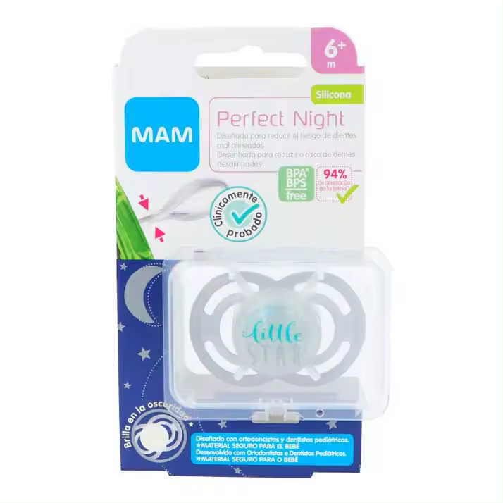 Mam Chupete Perfect Night 6+ Silicona 1Ud Gris - 1