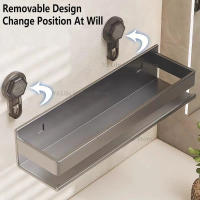 Estante De Cocina Con Ventosa Aluminio Organizador De Especias No Perforado Soporte Para Muro Espacio De Guardado Para Cocina - details 3