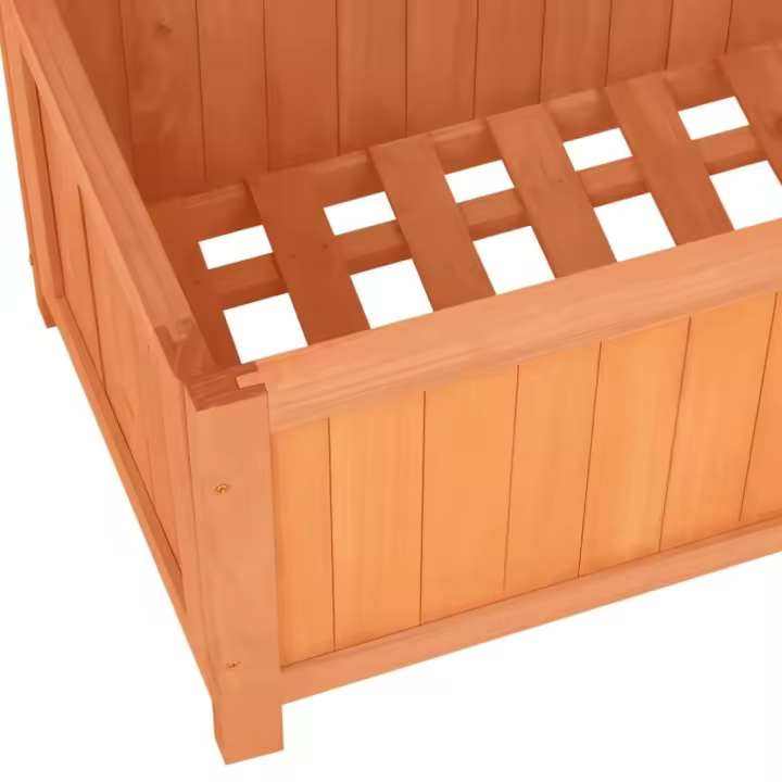 vidaXL Jardinera enrejada de jardín madera de abeto marrón 70x30x135cm - 1