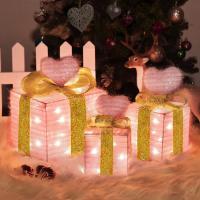 Caja De Regalo Forma De Corazón Rosa Con Luz Para Decoración De Bodas Y Fiestas Decoración De Dormitorio Arreglo De Ambiente! - details 12