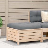 vidaXL Taburete de jardín con cojín madera maciza de abeto de Douglas en color Sin tratar/Gris/Sin tratar/Beige/Blanco / antracita y más | cómodas modernas ergonómicas para comedor cocina salón hogar - details 3