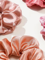 Cinturones Elásticos De Satén Rosa Sólido Para El Cabello Grandes Y Densos Con Alta Elasticidad Adecuados Para Todas Las Estaciones Para Mujeres Accesorio De Moda - details 1