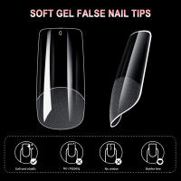 600pcs De Uñas Postizas De Acrílico Semi Mate Y Mate Full Cover Ovaladas Y De Alerón Para Dedos De Mano En Caja - details 4