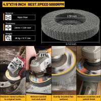 Rueda De Polishing De Nylon Fibra 115mm 4.5" Para Mecánica Y Metalurgia Discos De Grano 600 Para Deburring Y Eliminación De Oxydación - details 1