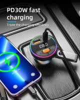 Transmisor FM Para Coche Cargador Rápido Para Teléfono Bluetooth 5.3 Kit De Audio MP3 QC3.0+PD30W Cargador Rápido Modulador FM LUTU C9S - details 2