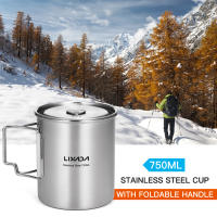Lixada Taza De Acero Inoxidable De 750ml Con Manijas Plegables Y Tapa Para Camping Senderismo Y Excursiones Al Aire Libre - details 11