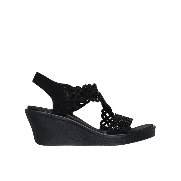 Skechers Rumble On - Sassier Dayz Sandalias con cuña para mujer negras en sintético 86308 - 1