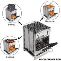Mini Horno De Camping De Madera Cuadrada Para Exteriores BBQ Grill Plegable Para Sobrevivencia En La Naturaleza Y Picnics Ajustable Y Fácil De Limpiar - details 0