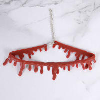 Collar De Sangre Sangrante Para Decoración De Halloween Accesorios De Disfraz De Payaso De Vampiro Material De Resina - details 5