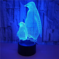 Lámpara De Noche Penguin 3D Para Niños Con 16 Colores Cambiantes Decoración Para Dormitorio Ilusión Animal Regalo De Cumpleaños Para Niño Y Niña - details 7