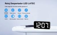 Despertador Digital LED Timits con Doble Alarma y 8 Tonos - Reloj Despertador con Volumen y Brillo Ajustables - Reloj Digital Sobremesa con Snooze - Alimentación por Cable USB (Nero) - details 0