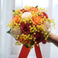 1PC Accesorio De Boda Para Novia Y Damas De Honor Rosas Artificiales Con Estrella Del Mar Cinta De Enlace Regalo De Flores Para Celebraciones Matrimoniales - details 13
