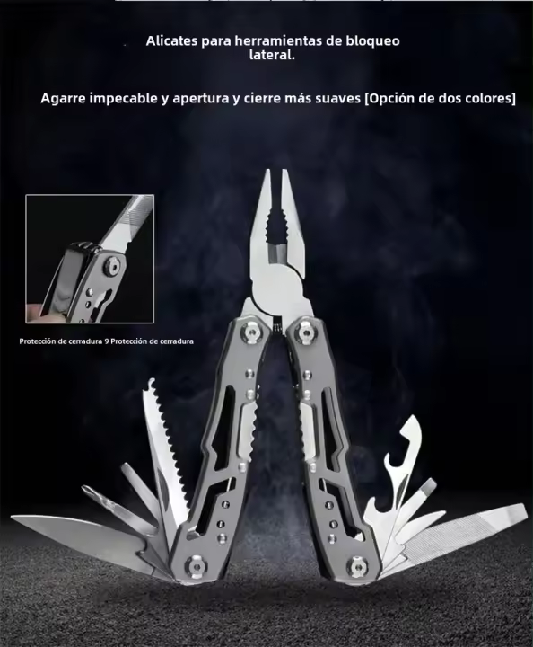 Alicates Multifuncionales Mini Herramienta De Acero Plegable Alicates De Emergencia Para Exteriores Y Hogar Portátil Con Cuchillo Y Uso Múltiple - 1