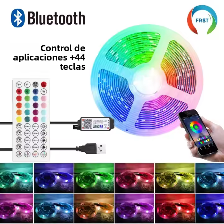 Tira De Luces LED RGB 3535 Control APP Con Remote De 44 Teclas Flexible Bandeja Lámpara Para Decoración De Habitaciones Cadena De Luz SMD No Impermeable Epistar 5V - 1