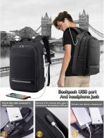 Mochipa para Ordenador Portátil Impermeable Antirrobo Unisex 15,6 Pulgadas, Gran Capacidad with Puerto USB para Estudio, Viajes, Trabajo, Ocio or Actividades at Aire Libre Negro - details 1