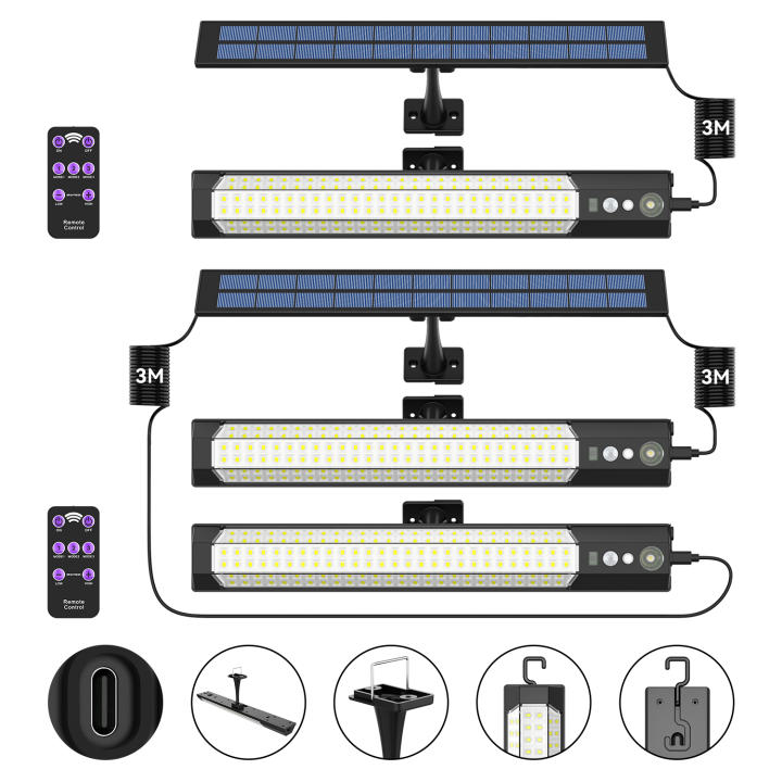 316LED Solar Light Outdoor Super Bright Motion Sensor Strong Power LED Garden Decor Wall Split Lamp Waterproof 7 Working Mode