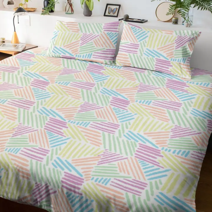 SANSY - Juego funda nórdica + funda de almohada Seth para cama de 105. Algodón, poliéster, lino. - 1